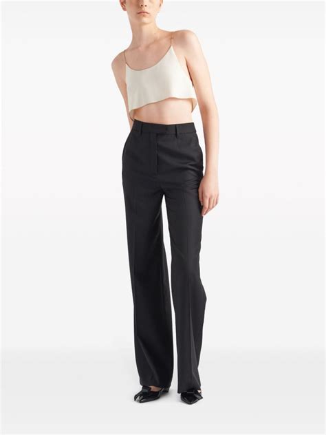 prada camisole|Prada Sablé Cropped Camisole Top .